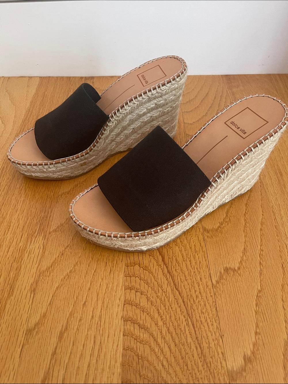 Dolce Vita Black Espadrille Slide Mules